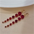Серьги длинные с камнями Каталог >> Бижутерия >> Ювелирная бижутерия коллекция "Дубай", покрытие позолота, вставка: фианиты, цвет: красный, арт.215.665 215.665