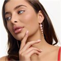 Серьги длинные с камнями Каталог >> Бижутерия >> Ювелирная бижутерия коллекция "Дубай", покрытие позолота, вставка: фианиты, цвет: розовый матовый, арт.215.662 215.662