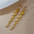 Серьги длинные с камнями Каталог >> Бижутерия >> Ювелирная бижутерия коллекция "Дубай", покрытие позолота, вставка: фианиты, цвет: желтый, арт.215.664 215.664