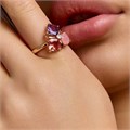 Кольцо 19 р Каталог >> Бижутерия >> Ювелирная бижутерия коллекция "Дубай", покрытие позолота, вставка: стекло, цвет: фиолетовый и розовый, арт.313.434-19 313.434-19