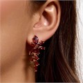 Серьги Каталог >> Бижутерия >> Ювелирная бижутерия коллекция "Дубай", покрытие позолота, вставка: фианиты, цвет: кирпично-красный, арт.414.365 414.365