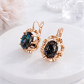 Серьги круглые с крупным камнем Каталог >> Бижутерия >> Ювелирная бижутерия коллекция "Дубай", покрытие позолота, вставка: пластик, цвет: черный, арт.313.421 313.421