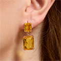Серьги висячие с крупным камнем Каталог >> Бижутерия >> Ювелирная бижутерия коллекция "Дубай", покрытие позолота, вставка: стекло, цвет: желтый, арт.313.407 313.407