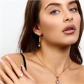 Комплект ювелирной бижутерии коллекция "Дубай" серьги, кулон и кольцо 18 р, покрытие позолота, вставка: фианиты и цирконы, цвет: прозрачный, арт.217.476-18 217.476-18