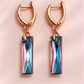 Серьги с камнем под Swarovski Каталог >> Бижутерия >> Ювелирная бижутерия коллекция "Дубай", покрытие позолота, цвет: розовый с голубым, арт.414.377 414.377