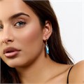 Серьги с камнем под Swarovski Каталог >> Бижутерия >> Ювелирная бижутерия коллекция "Дубай", покрытие позолота, цвет: розовый с голубым, арт.414.377 414.377