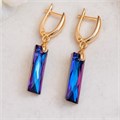 Серьги с камнем под Swarovski Каталог >> Бижутерия >> Ювелирная бижутерия коллекция "Дубай", покрытие позолота, цвет: фиолетовый с синим, арт.414.379 414.379