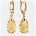 Серьги с камнем под Swarovski Каталог >> Бижутерия >> Ювелирная бижутерия коллекция "Дубай", покрытие позолота, цвет: бледно-желтый, арт.414.380 414.380