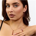 Комплект ювелирной бижутерии коллекция "Дубай" серьги, кулон и кольцо 17 р, покрытие позолота, вставка: фианиты, цвет: рубиновый, арт.414.307-17 414.307-17