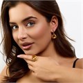 Комплект серьги и кольцо с камнем желтого цвета, покрытие позолота, коллекция Дубайское золото, арт.215.654-19 215.654-19