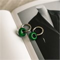 Серьги бублики Каталог >> Бижутерия >> Ювелирная бижутерия коллекция "Дубай" покрытие посеребрение, вставка: пластик, цвет: изумрудный, арт.007.211 007.211