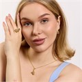 Комплект ювелирной бижутерии Итальянское золото (покрытие желтое 14к), серьги, кулон и кольцо 18 р, арт.313.340-18 313.340-18
