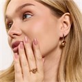 Комплект ювелирной бижутерии коллекция "Дубай" серьги и кольцо 18 р, покрытие позолота, вставка: фианит, цвет: шампань, арт.313.335-18 313.335-18