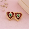 Серьги сердце Каталог >> Бижутерия >> Ювелирная бижутерия Итальянское золото (покрытие желтое 14к) вставка: пластик, фианиты и цирконы, цвет: бордовый, зеленый и прозрачный, арт.217.419 217.419