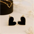 Серьги сердце Каталог >> Бижутерия >> Ювелирная бижутерия Итальянское золото (покрытие желтое 14к) вставка: пластик, цвет: черный, арт.217.415 217.415