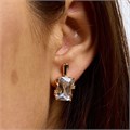 Серьги с крупным камнем Каталог >> Бижутерия >> Ювелирная бижутерия коллекция "Дубай", покрытие позолота,  вставка: фианит и цирконы, цвет: прозрачный, арт.217.361 217.361