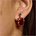 Серьги с крупным камнем Каталог >> Бижутерия >> Ювелирная бижутерия коллекция "Дубай", покрытие позолота,  вставка: фианит и цирконы, цвет: красный и прозрачный, арт.217.360 217.360