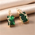 Серьги с крупным камнем Каталог >> Бижутерия >> Ювелирная бижутерия коллекция "Дубай", покрытие позолота,  вставка: фианит, цвет: зеленый, арт.217.357 217.357
