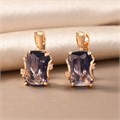 Серьги с крупным камнем Каталог >> Бижутерия >> Ювелирная бижутерия коллекция "Дубай", покрытие позолота,  вставка: фианит и цирконы, цвет: фиолетовый и прозрачный, арт.217.358 217.358