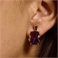 Серьги с крупным камнем Каталог >> Бижутерия >> Ювелирная бижутерия коллекция "Дубай", покрытие позолота,  вставка: фианит и цирконы, цвет: фиолетовый и прозрачный, арт.217.358 217.358