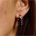 Серьги с крупным камнем Каталог >> Бижутерия >> Ювелирная бижутерия коллекция "Дубай", покрытие позолота,  вставка: фианит, цвет: фиолетовый, арт.217.354 217.354
