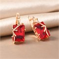 Серьги с крупным камнем Каталог >> Бижутерия >> Ювелирная бижутерия коллекция "Дубай", покрытие позолота,  вставка: фианит, цвет: красный, арт.217.355 217.355