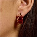 Серьги с крупным камнем Каталог >> Бижутерия >> Ювелирная бижутерия коллекция "Дубай", покрытие позолота,  вставка: фианит, цвет: красный, арт.217.355 217.355