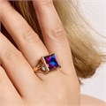 Кольцо 18 р Каталог >> Бижутерия >> Ювелирная бижутерия коллекция "Дубай", покрытие позолота, вставка: фианит, цвет: розово-синий, арт.414.112-18 414.112-18