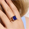 Кольцо 19 р Каталог >> Бижутерия >> Ювелирная бижутерия коллекция "Дубай", покрытие позолота, вставка: фианит, цвет: синий, арт.414.107-19 414.107-19
