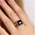 Кольцо 20 р Каталог >> Бижутерия >> Ювелирная бижутерия коллекция "Дубай", покрытие позолота, вставка: фианит, цвет: черный, арт.414.109-20 414.109-20
