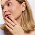 Комплект ювелирной бижутерии коллекция "Дубай" серьги и кольцо 18 р, покрытие позолота, вставка: фианиты, цвет: розовый, арт.314.997-18 314.997-18
