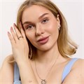 Комплект ювелирной бижутерии Итальянское золото (покрытие желтое 14к) серьги, кулон на цепочке и кольцо 18 р, вставка: фианиты, цвет: прозрачный, арт.414.056-18 414.056-18