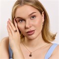 Комплект ювелирной бижутерии коллекция "Дубай" серьги, кулон и кольцо 18 р, покрытие позолота, вставка: эмаль и цирконы, цвет: черный и прозрачный, арт.414.064-18 414.064-18