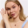 Комплект ювелирной бижутерии Дубайское золото: серьги, кулон и кольцо 18 р с крупным камнем, покрытие позолота, вставка: фианит, цвет: аметистовый, арт.314.960-18 314.960-18
