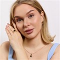 Комплект ювелирной бижутерии Дубайское золото: серьги, кулон и кольцо 18 р с крупным камнем, покрытие позолота, вставка: фианит, цвет: изумрудный зеленый, арт.314.961-18 314.961-18