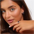 Комплект ювелирной бижутерии коллекция "Дубай" серьги и кольцо 18 р, покрытие позолота, вставка: фианиты, цвет: синий и прозрачный, арт.215.523-18 215.523-18