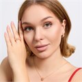 Комплект ювелирной бижутерии коллекция "Дубай" серьги, кулон и кольцо 18 р, покрытие позолота, арт.313.214-18 313.214-18
