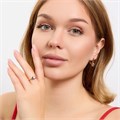 Комплект ювелирной бижутерии коллекция "Дубай" серьги и кольцо 18 р, покрытие позолота, вставка: фианиты, цвет: фиолетовый, арт.313.202-18 313.202-18