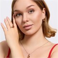 Комплект ювелирной бижутерии серьги, кулон и кольцо 17 р, покрытие посеребрение, вставка: фианит, цвет: песочный, арт.313.197-17 313.197-17