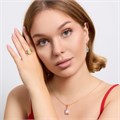 Комплект ювелирной бижутерии коллекция "Дубай" серьги, кулон и кольцо 19 р, покрытие позолота, вставка: фианит, цвет: перламутровый, арт.313.185-19 313.185-19
