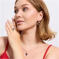 Комплект ювелирной бижутерии коллекция "Дубай" серьги, кулон и кольцо 19 р, покрытие позолота, вставка: фианиты, цвет: синий, арт.313.178-19 313.178-19