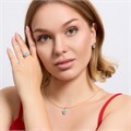 Комплект ювелирной бижутерии коллекция "Дубай" серьги, кулон и кольцо 19 р, покрытие позолота, вставка: фианиты, цвет: тиффани матовый, арт.313.173-19 313.173-19