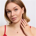 Комплект ювелирной бижутерии коллекция "Дубай" серьги, кулон и кольцо 18 р, покрытие позолота, вставка: фианиты, цвет: султанит, арт.313.171-18 313.171-18