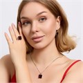 Комплект ювелирной бижутерии серьги, кулон и кольцо 20 р, покрытие посеребрение, вставка: фианит, цвет: фиолетовый, арт.313.147-20 313.147-20