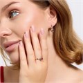 Комплект ювелирной бижутерии коллекция "Дубай" в форме цветов серьги и кольцо 20 р, покрытие позолота, вставка: фианиты, цвет: красный, арт.314.887-20 314.887-20