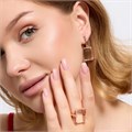 Комплект ювелирной бижутерии коллекция "Дубай" с крупным камнем серьги и кольцо 18 р, покрытие позолота, вставка:фианит, цвет: прозрачный, арт.314.871-18 314.871-18