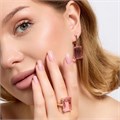 Комплект ювелирной бижутерии коллекция "Дубай" с крупным камнем серьги и кольцо 18 р, покрытие позолота, вставка:фианит, цвет: розовый, арт.314.870-18 314.870-18