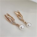 Серьги Каталог >> Бижутерия >> Ювелирная бижутерия коллекция "Xuping" покрытие позолота, втавка: фианиты и искусственный жемчуг, арт.101.328 101.328
