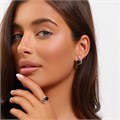 Комплект ювелирной бижутерии коллекция "Дубай" серьги и кольцо 17 р, покрытие позолота, вставка: фианиты, цвет: синий и прозрачный, арт.215.473-17 215.473-17