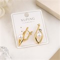 Серьги коллекция "Xuping" покрытие позолота, вставка: фианиты и искусственный жемчуг, арт.004.102 004.102